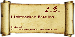 Lichtnecker Bettina névjegykártya